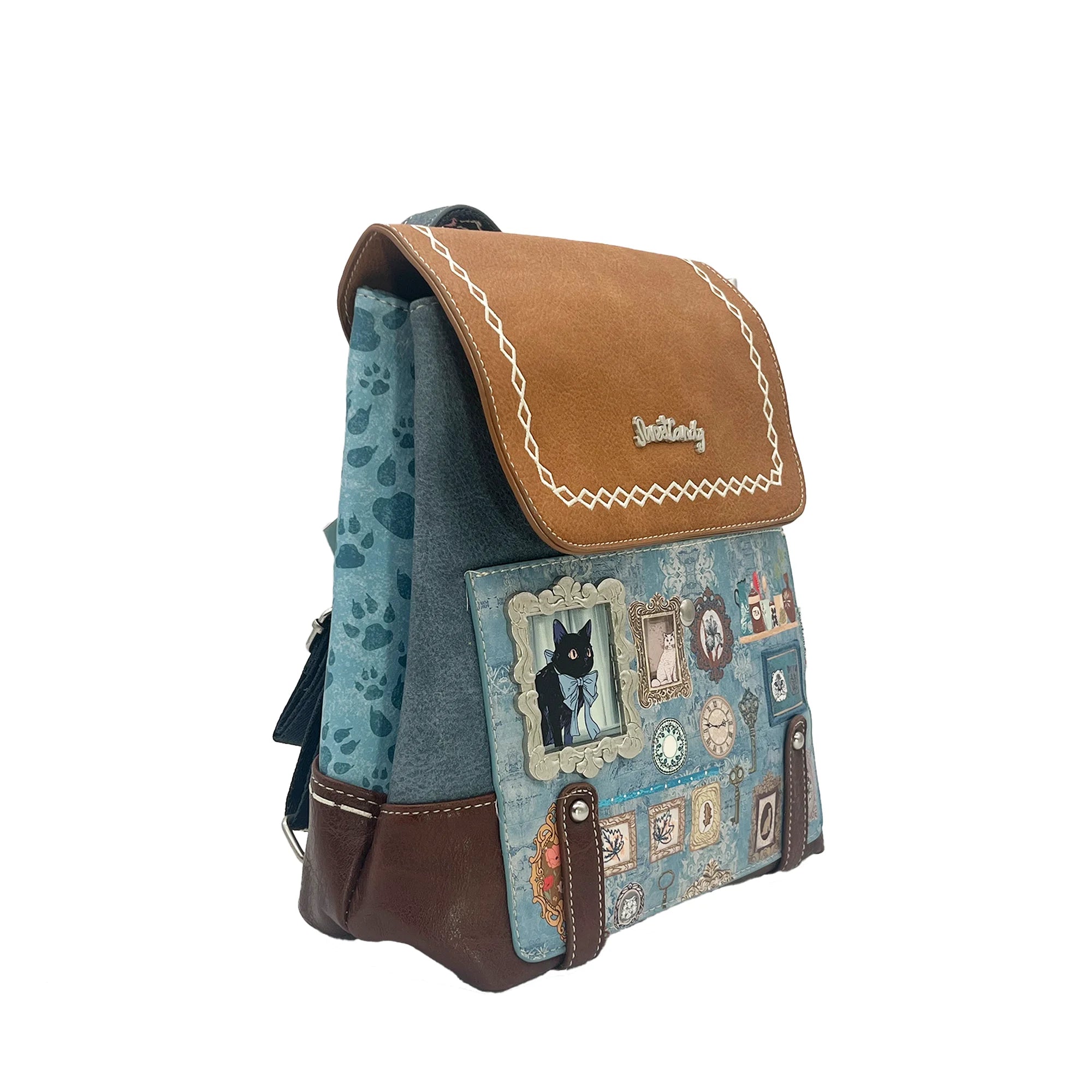 Mochila Vintage Sweet Candy Cat para Mujer