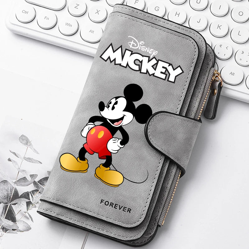 🐭 Billetera Larga Disney Mickey Mouse con Cremallera | Gran Capacidad y Estilo Kawaii