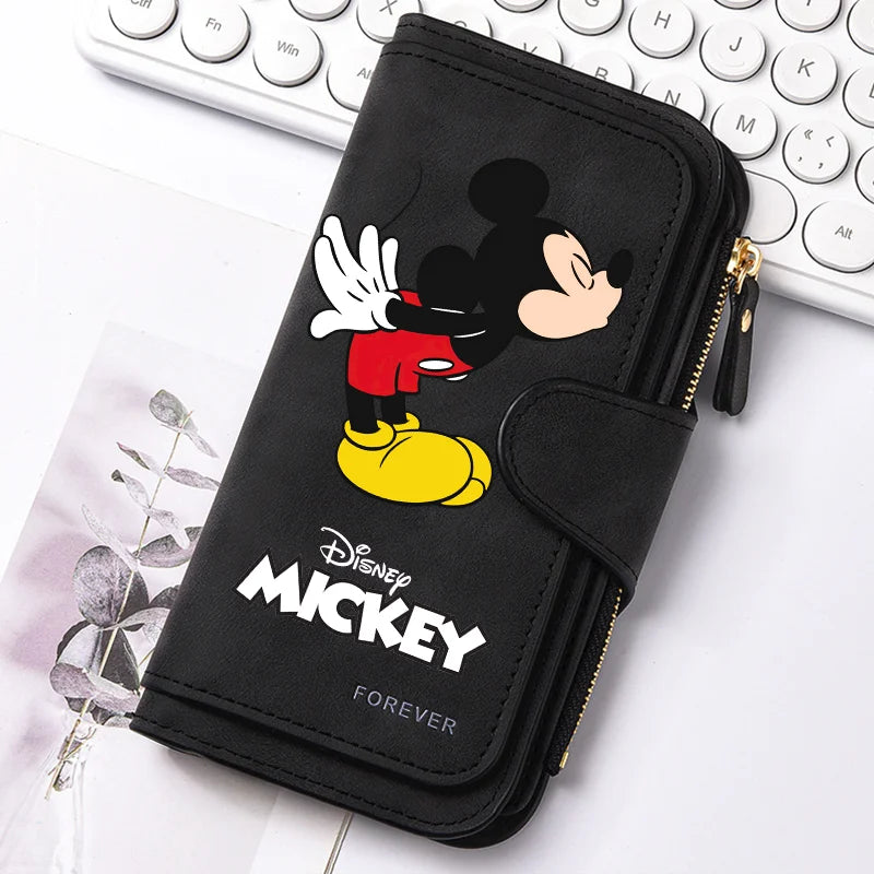 🐭 Billetera Larga Disney Mickey Mouse con Cremallera | Gran Capacidad y Estilo Kawaii
