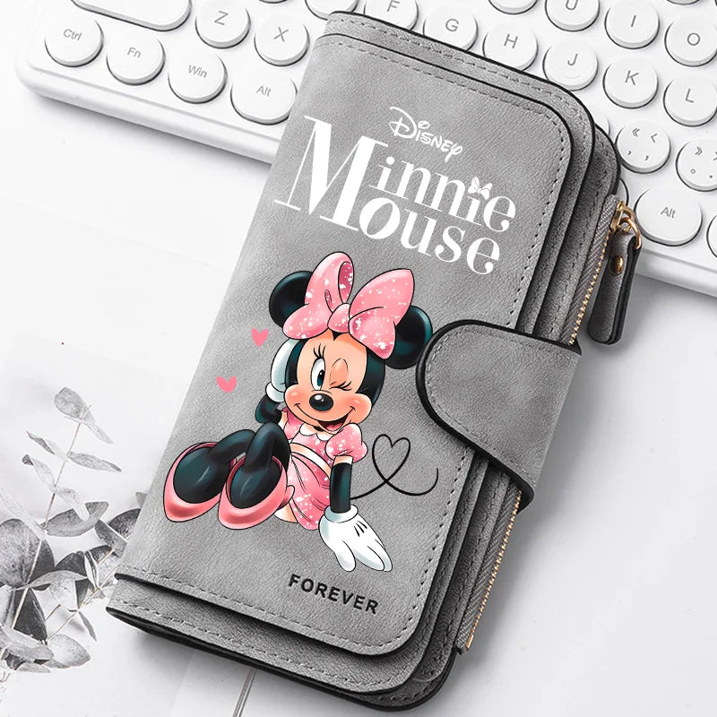 🐭 Billetera Larga Disney Mickey Mouse con Cremallera | Gran Capacidad y Estilo Kawaii