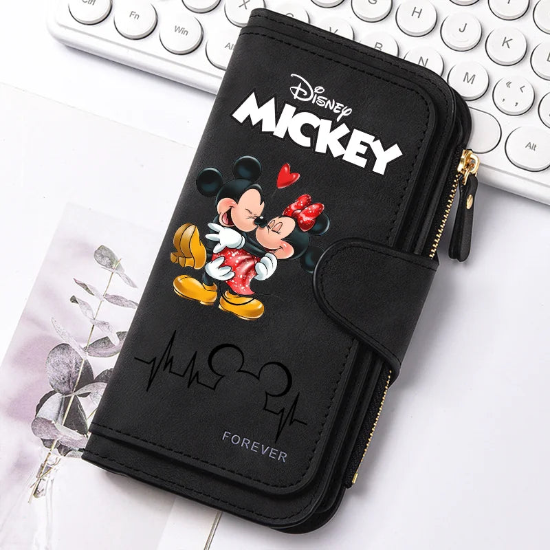 🐭 Billetera Larga Disney Mickey Mouse con Cremallera | Gran Capacidad y Estilo Kawaii