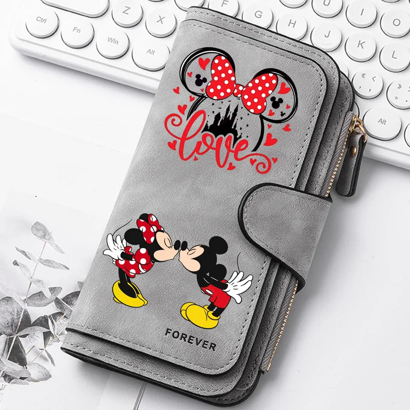 🐭 Billetera Larga Disney Mickey Mouse con Cremallera | Gran Capacidad y Estilo Kawaii