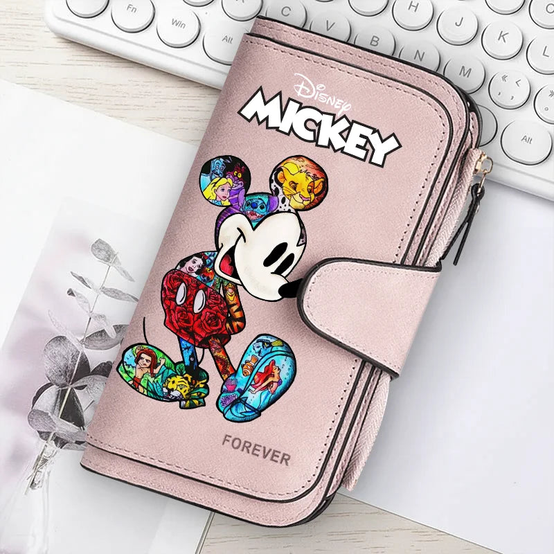 🐭 Billetera Larga Disney Mickey Mouse con Cremallera | Gran Capacidad y Estilo Kawaii