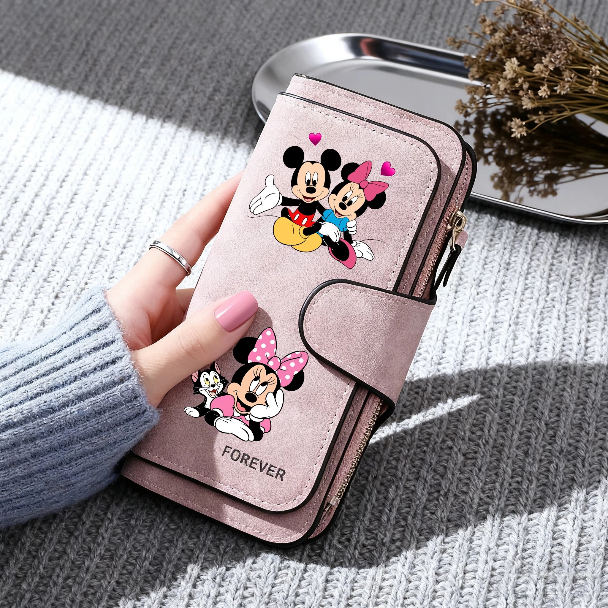 🐭 Billetera Larga Disney Mickey Mouse con Cremallera | Gran Capacidad y Estilo Kawaii