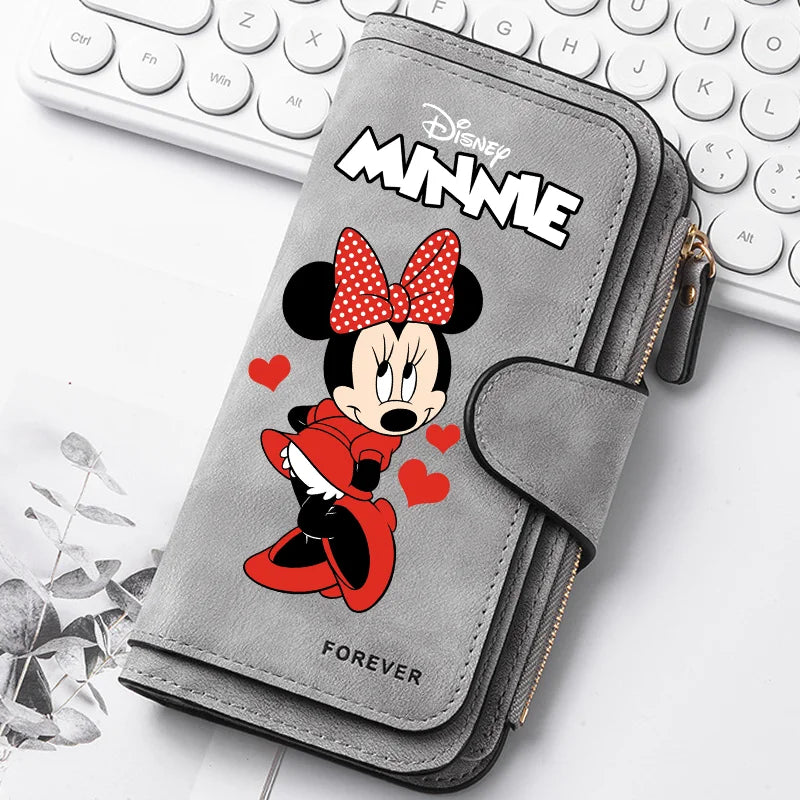 🐭 Billetera Larga Disney Mickey Mouse con Cremallera | Gran Capacidad y Estilo Kawaii