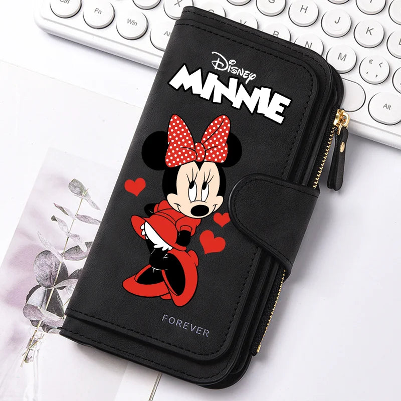 🐭 Billetera Larga Disney Mickey Mouse con Cremallera | Gran Capacidad y Estilo Kawaii