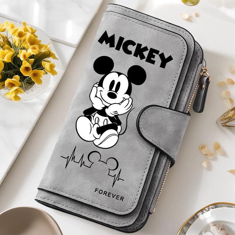 🐭 Billetera Larga Disney Mickey Mouse con Cremallera | Gran Capacidad y Estilo Kawaii