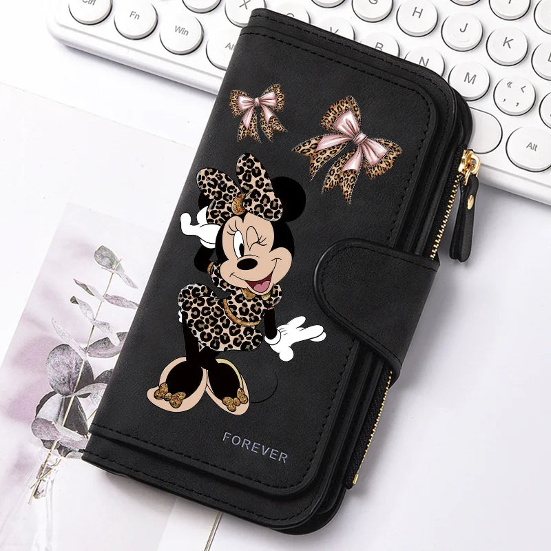 🐭 Billetera Larga Disney Mickey Mouse con Cremallera | Gran Capacidad y Estilo Kawaii