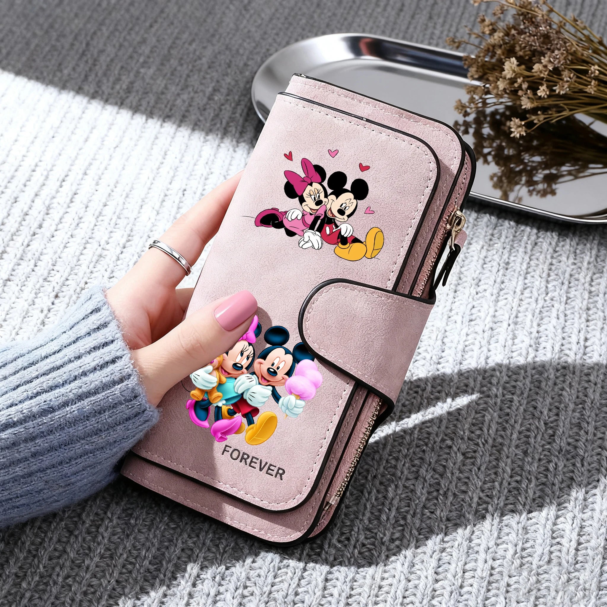 🐭 Billetera Larga Disney Mickey Mouse con Cremallera | Gran Capacidad y Estilo Kawaii