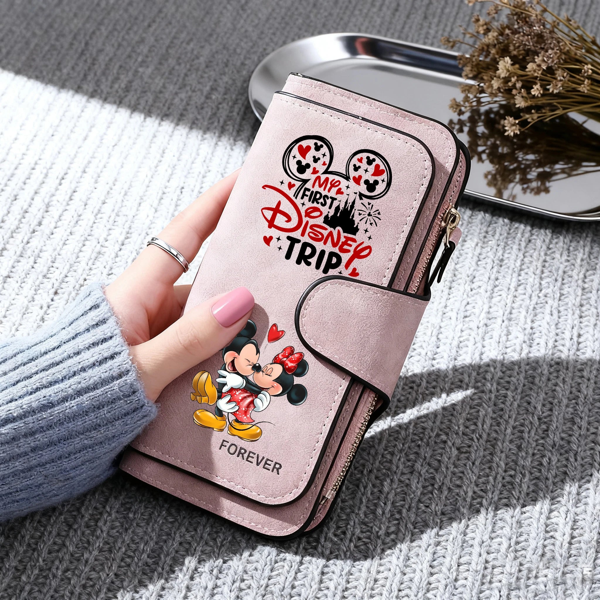 🐭 Billetera Larga Disney Mickey Mouse con Cremallera | Gran Capacidad y Estilo Kawaii