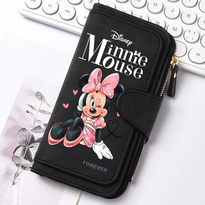 🐭 Billetera Larga Disney Mickey Mouse con Cremallera | Gran Capacidad y Estilo Kawaii