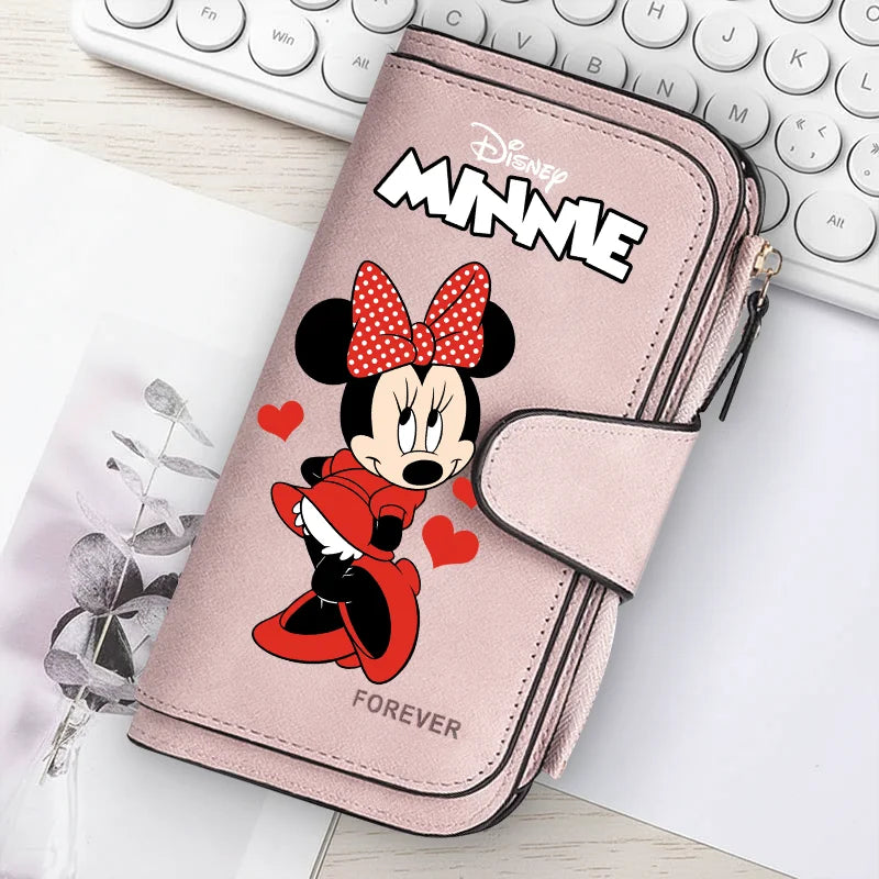 🐭 Billetera Larga Disney Mickey Mouse con Cremallera | Gran Capacidad y Estilo Kawaii