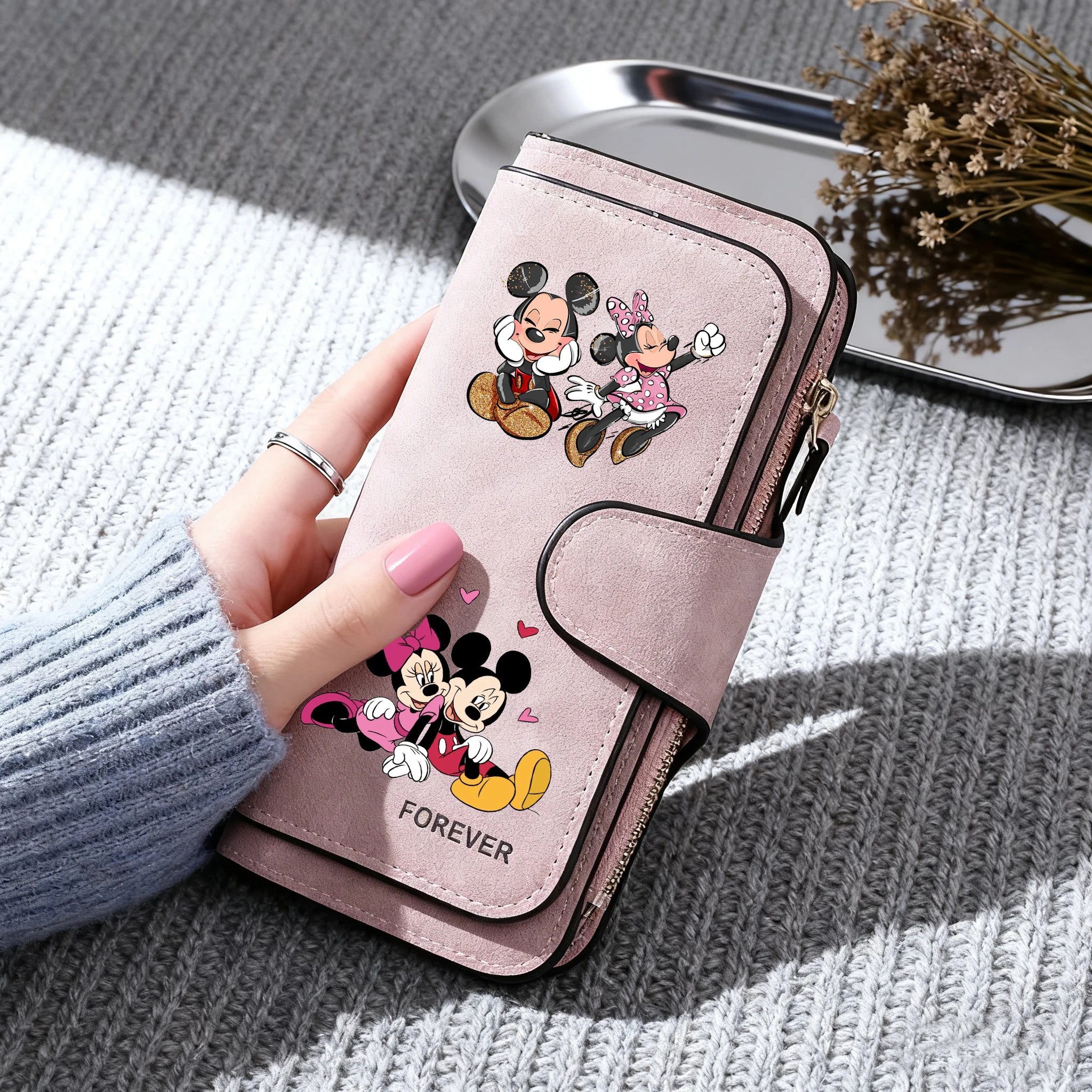 🐭 Billetera Larga Disney Mickey Mouse con Cremallera | Gran Capacidad y Estilo Kawaii