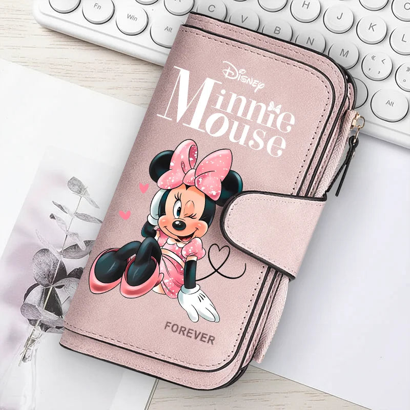 🐭 Billetera Larga Disney Mickey Mouse con Cremallera | Gran Capacidad y Estilo Kawaii