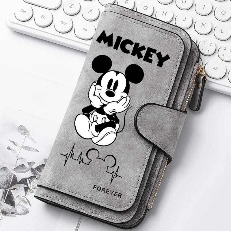 🐭 Billetera Larga Disney Mickey Mouse con Cremallera | Gran Capacidad y Estilo Kawaii