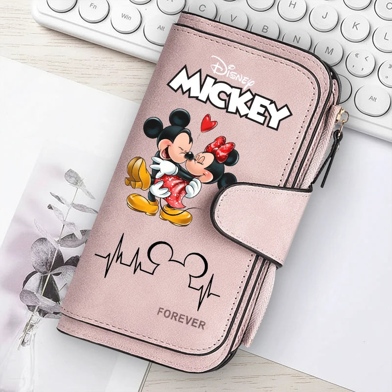 🐭 Billetera Larga Disney Mickey Mouse con Cremallera | Gran Capacidad y Estilo Kawaii