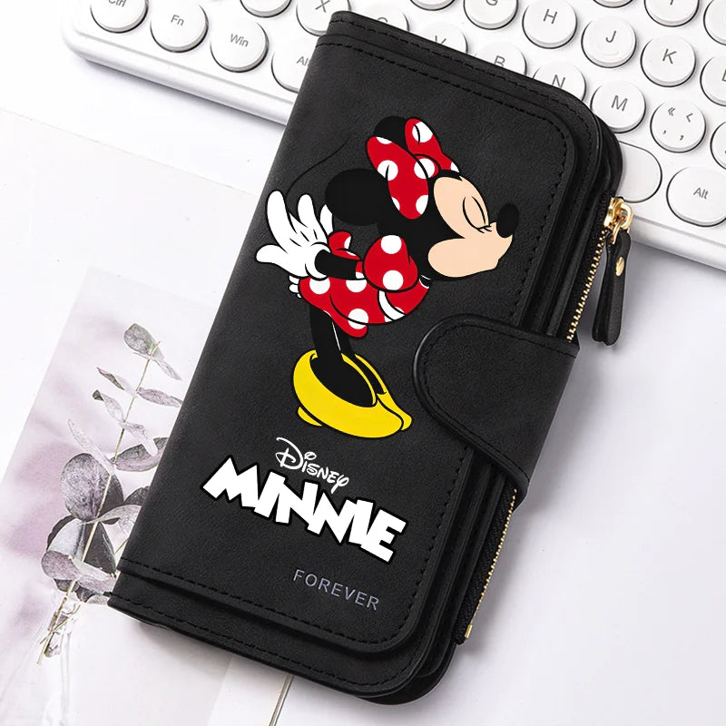 🐭 Billetera Larga Disney Mickey Mouse con Cremallera | Gran Capacidad y Estilo Kawaii